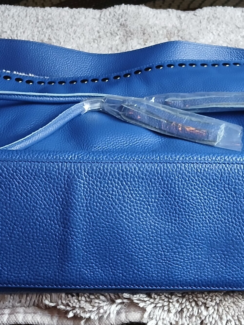 Classic Blue Leather Shoulder Bag Laggo Unbranded